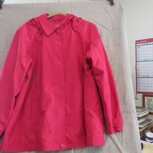 L.L.Bean Pink Hooded Raincoat Jacket XL Gorpcore Coastal Grandma